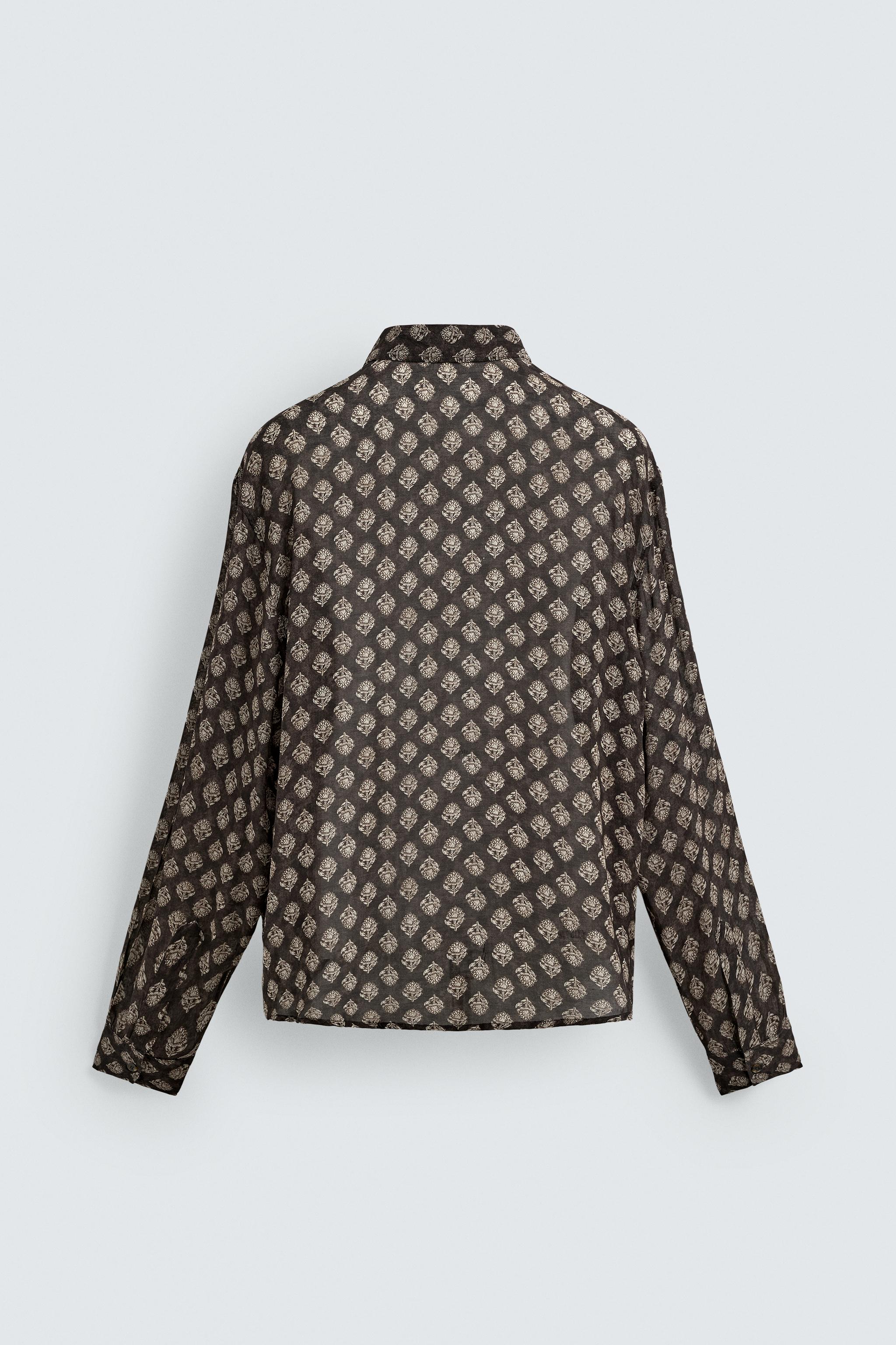 GEOMETRIC PRINT FLOWY SHIRT
